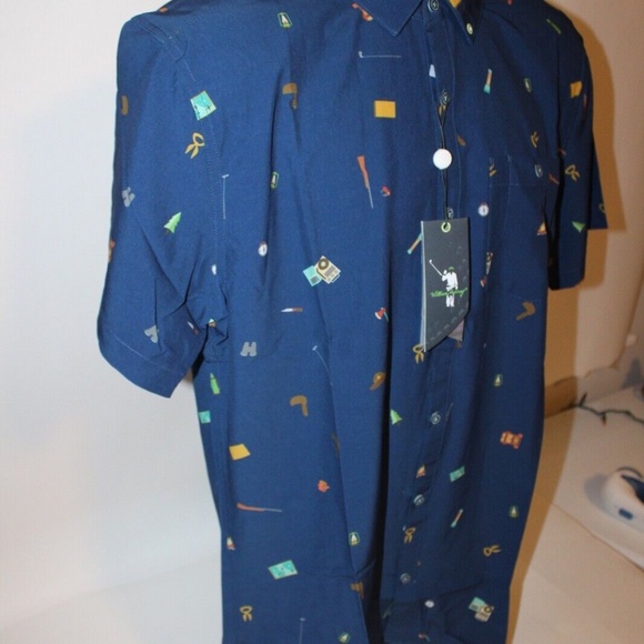 NEW Mens WILLIAM "Bill" MURRAY GOLF Happy Glamper SS Button Sport Shirt Size L - Picture 7 of 9